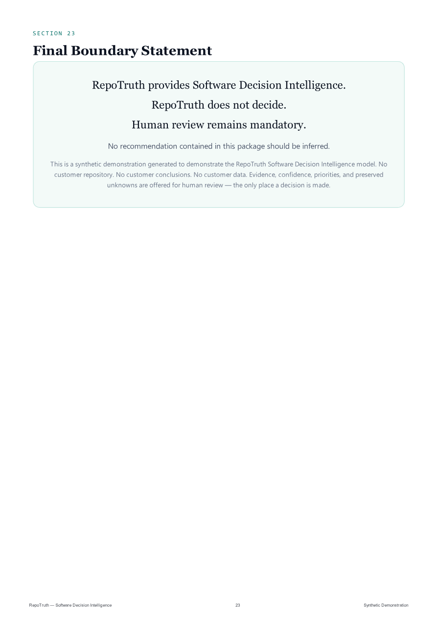 Synthetic Diagnostic Package — page 23 (final boundary)
